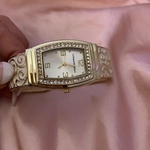 Catherine malandrino white and gold watch